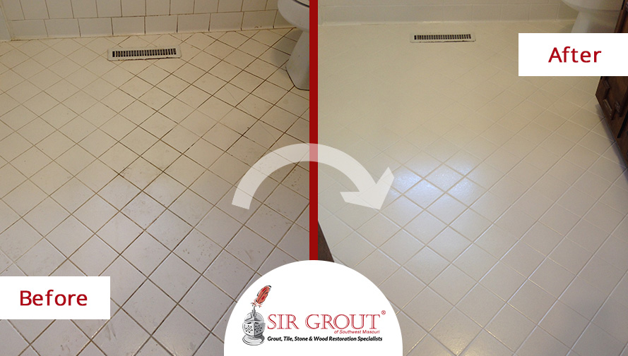 Before and After Picture of a Tile Clening Service in Willard, MO