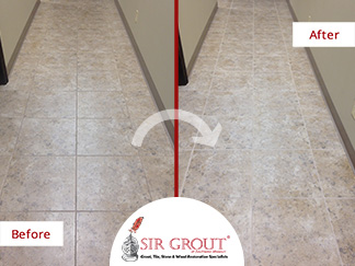 Before and After Picture of a Grout Cleaning Service in Springfield, MO